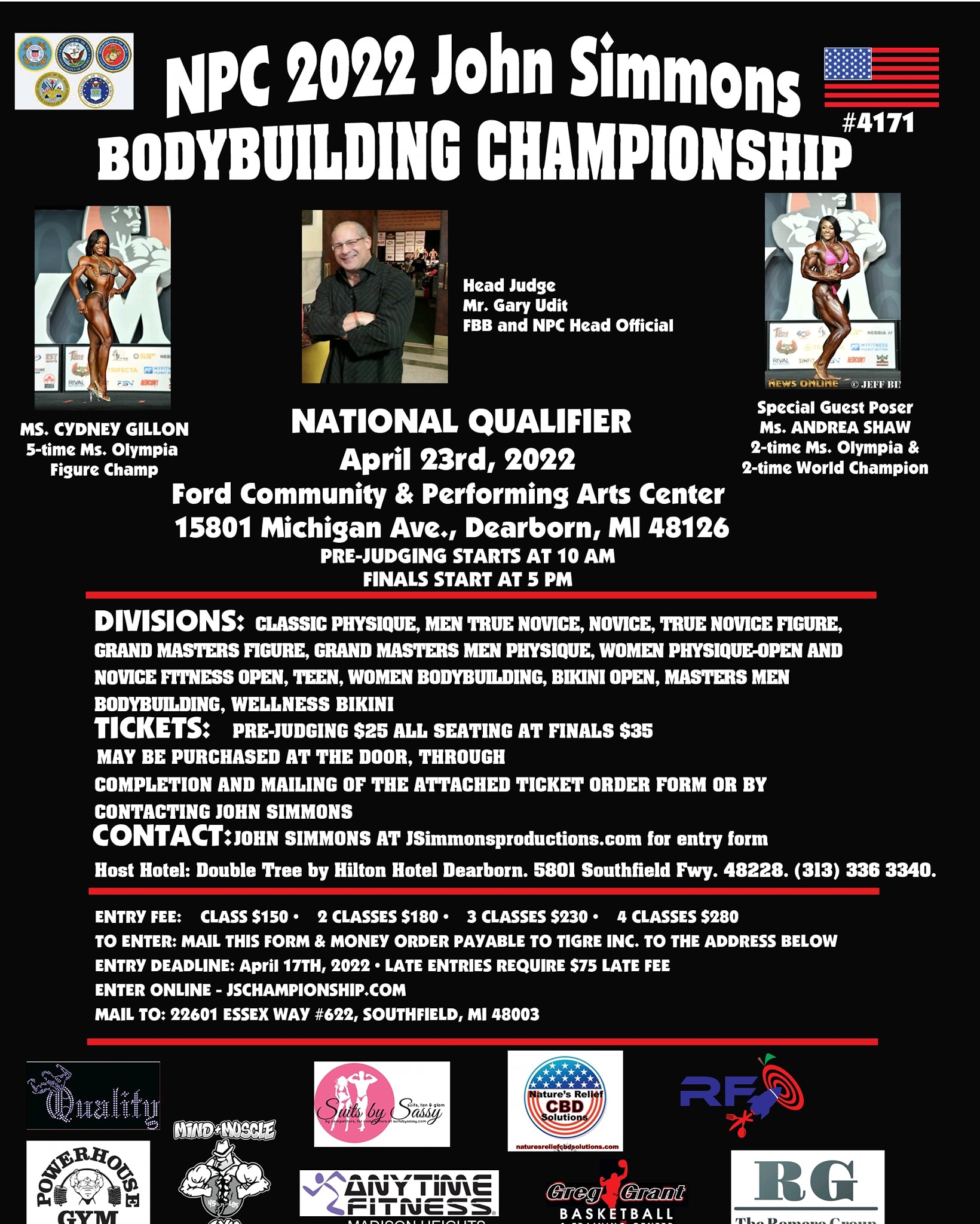 2022 NPC John Simmons Bodybuilding Championships Poster